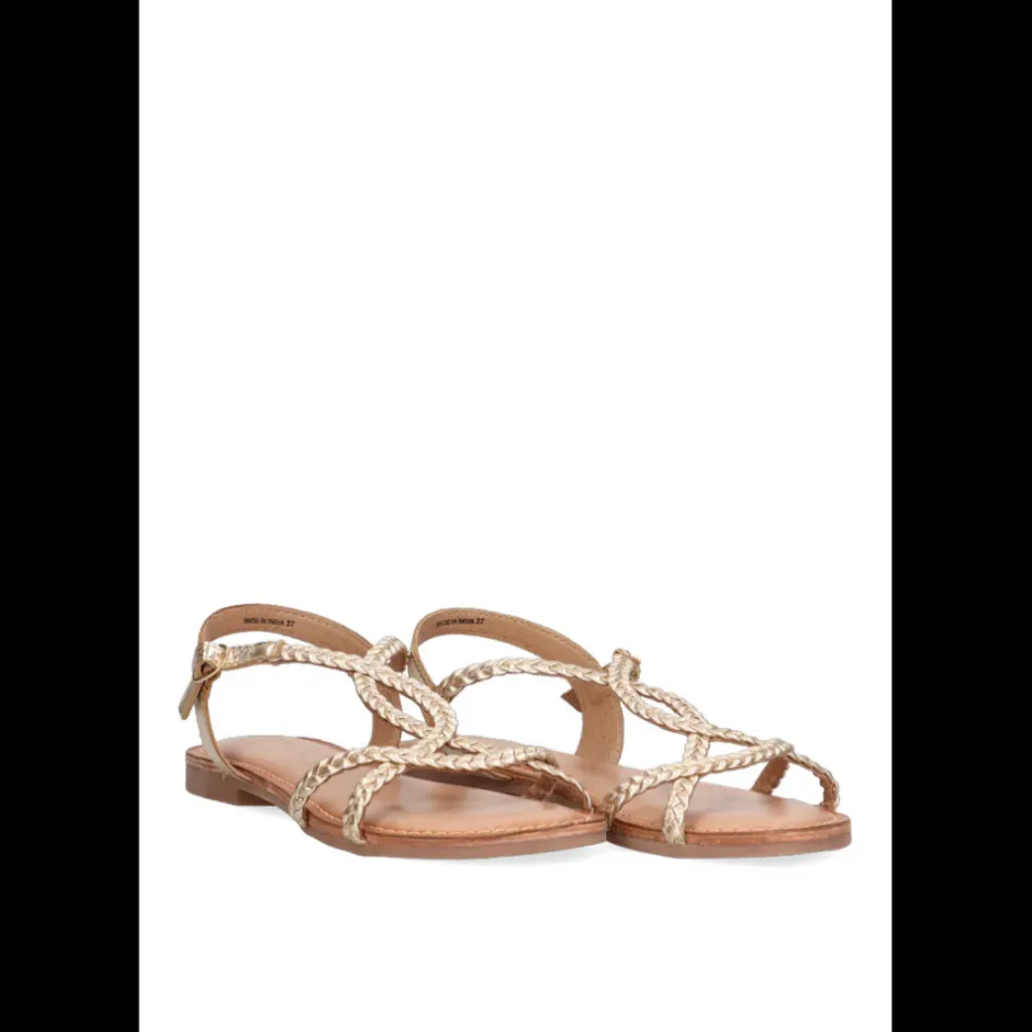 sandalia_plana_trenzada___2.webp Calzaro Sandalias | Sandalia Plana Trenzada 10043 Etika Metge Oro .