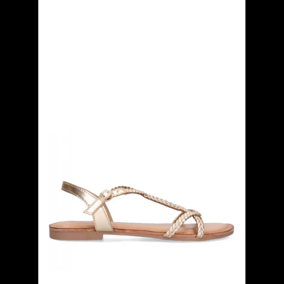 sandalia_plana_trenzada___3.webp Calzaro Sandalias | Sandalia Plana Trenzada 10043 Etika Metge Oro .