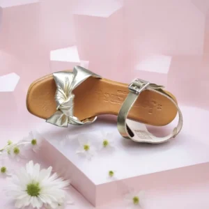 Calzaro Sandalias | Sandalia Tacón Ancho Alto 3823 Oro