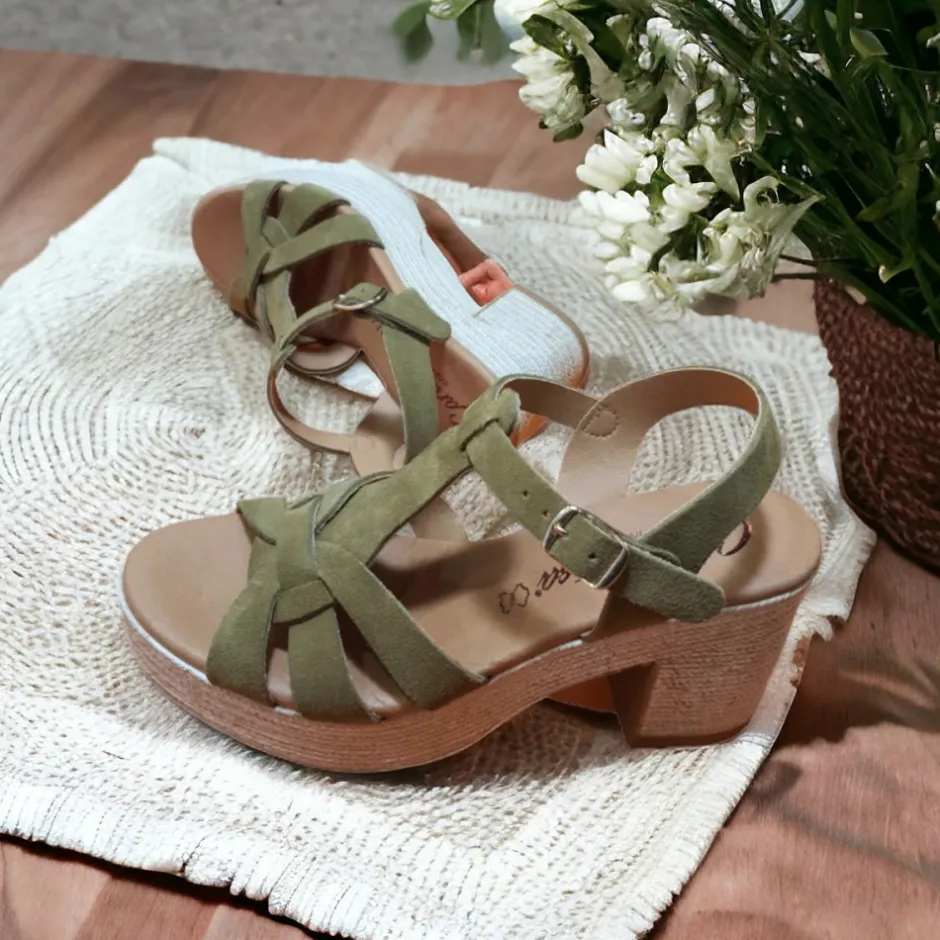 sandalia_tacn_ancho_y_pla_3-1.webp Calzaro Sandalias | Sandalia Tacón Ancho y Plataforma 32403 Kaki Verde Militar