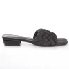 Calzaro Zuecos | Zapatos De Tac贸n | Sandalia Tacón Bajo Pala Acolchada Negro 164