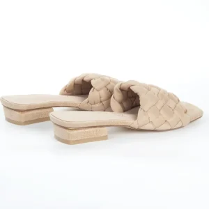 Calzaro Zuecos | Zapatos De Tac贸n | Sandalia Tacón Bajo Pala Acolchada Taupe 164
