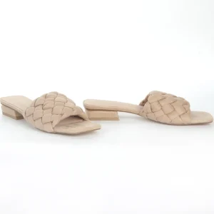 Calzaro Zuecos | Zapatos De Tac贸n | Sandalia Tacón Bajo Pala Acolchada Taupe 164