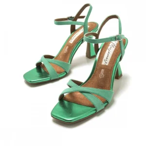 Calzaro Zapatos De Tac贸n | Zapatos De Tac贸n | Sandalia Tacón Fino 68405 Nuin Afelpado Verde