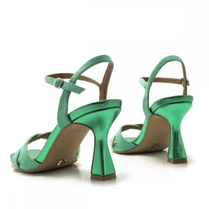 Calzaro Zapatos De Tac贸n | Zapatos De Tac贸n | Sandalia Tacón Fino 68405 Nuin Afelpado Verde