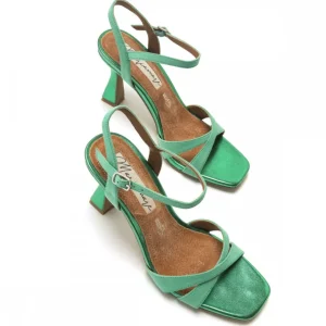 Calzaro Zapatos De Tac贸n | Zapatos De Tac贸n | Sandalia Tacón Fino 68405 Nuin Afelpado Verde