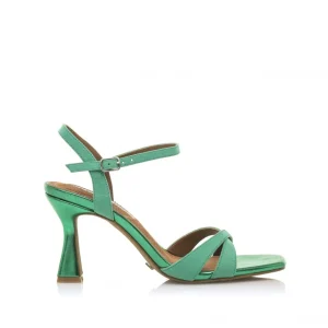 Calzaro Zapatos De Tac贸n | Zapatos De Tac贸n | Sandalia Tacón Fino 68405 Nuin Afelpado Verde