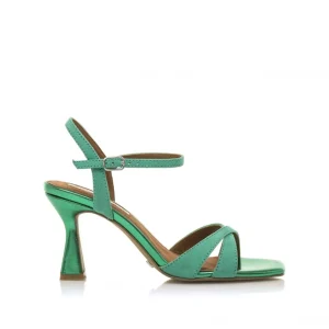 Calzaro Zapatos De Tac贸n | Zapatos De Tac贸n | Sandalia Tacón Fino 68405 Nuin Afelpado Verde