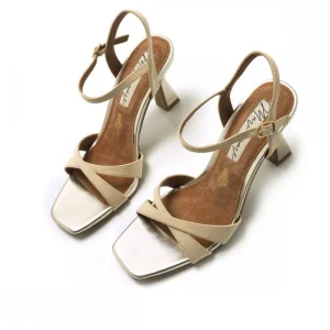 Calzaro Zapatos De Tac贸n | Zapatos De Tac贸n | Sandalia Tacón Fino 68405 Nuin Beige Arena