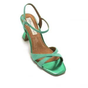 Calzaro Zapatos De Tac贸n | Zapatos De Tac贸n | Sandalia Tacón Fino 68405 Nuin Afelpado Verde