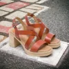 Calzaro Sandalias | Sandalia Tacón Medio 2975 Cuero Nadia.