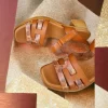 Calzaro Sandalias | Sandalia Tacón Medio 3747 Cuero