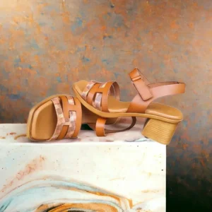 Calzaro Sandalias | Sandalia Tacón Medio 3747 Cuero