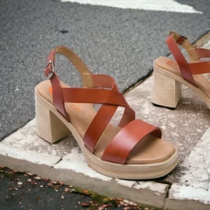 Calzaro Sandalias | Sandalia Tacón Medio 2975 Cuero Nadia.