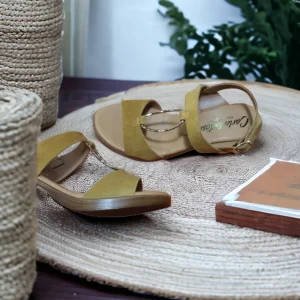 Calzaro Sandalias | Sandalia Tacón Medio 68538 Mostaza