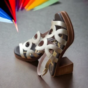 Calzaro Sandalias | Sandalia Tacón Sport  398322335 Oro Platino.
