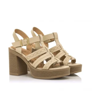 Calzaro Zapatos De Tac贸n | Zapatos De Tac贸n | Sandalia Tacón Sport New 67 53384 Crema Beige