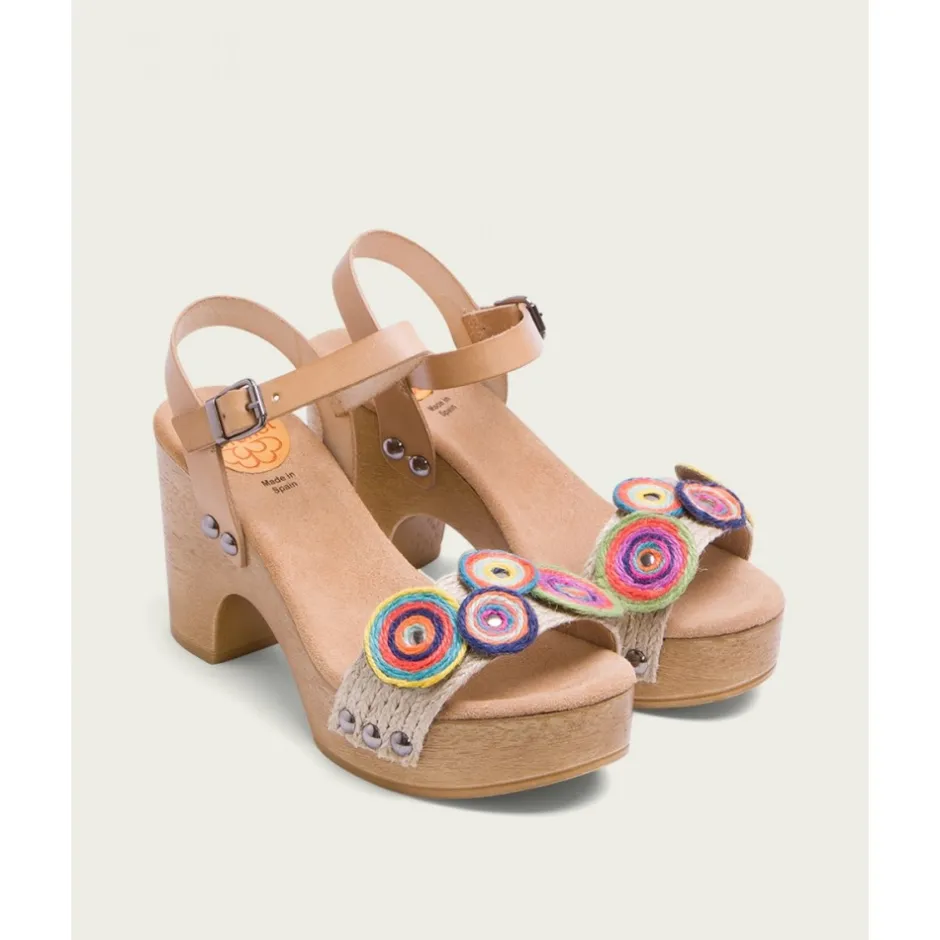 Calzaro Zuecos | Sandalia Tacón Yute Colores Gisela 2886.