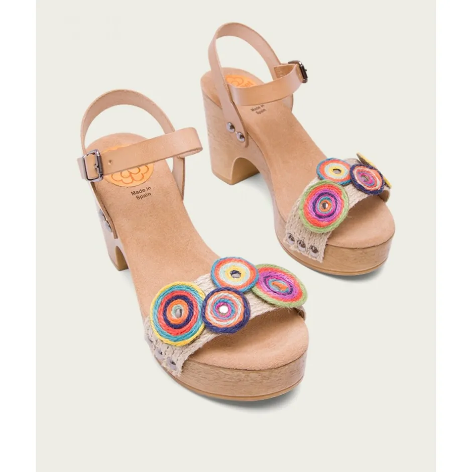 Calzaro Zuecos | Sandalia Tacón Yute Colores Gisela 2886.