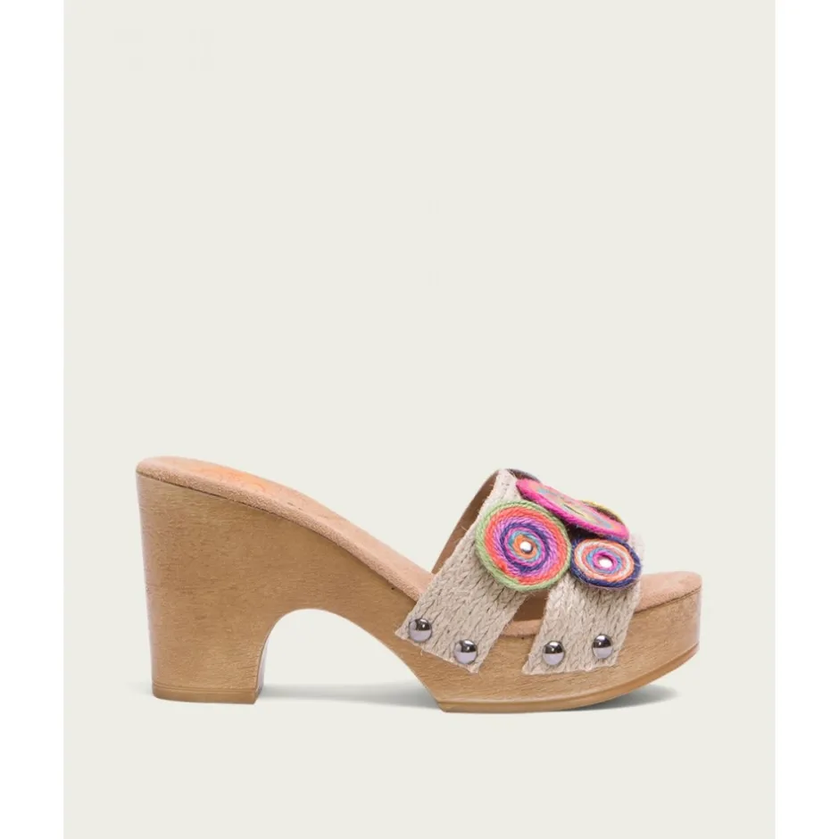 Calzaro Zuecos | Sandalias | Sandalia Tacón Yute Colores Gladis 2885.