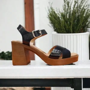 Calzaro Zapatos De Tac贸n | Sandalias de Tacón 78045 Charol Negro.