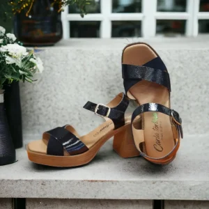 Calzaro Zapatos De Tac贸n | Sandalias de Tacón 78045 Charol Negro.