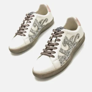 Calzaro Deportivas | Casual | Zapatillas Deportivas 60572 Bowie Blanca Glitter Gris.