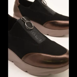 Calzaro Zapatos Con Cordones | Casual | Zapatillas Deportivas 494H864 Negras con Cierre Cremallera