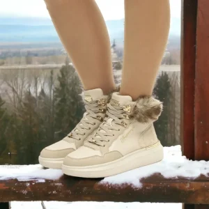 Calzaro Botas De Pelo | Zapatillas Deportivas Mujer 63358 Varese Beige