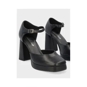 Calzaro Zapatos De Tac贸n | Zapato Abierto Napa Plataforma 23172 Negro.