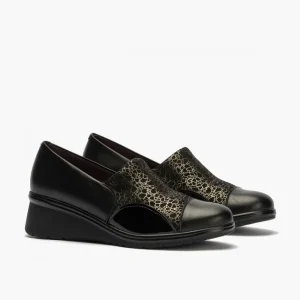 Calzaro Confort | Zapato abotinado con Lycra para mujer 5322 color Negro