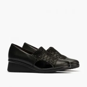 Calzaro Confort | Zapato abotinado Lycra para Mujer 10033 color Negro