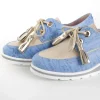 Calzaro Zapatos Con Cordones | Mocasines | Zapato Cordones Angela-Oro Azul Celeste y Taupe.