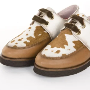 Calzaro Zapatos Con Cordones | Zapato Cordones Luka 2115 Cuero y Animal Print Cebra