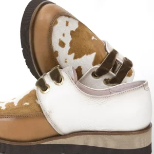 Calzaro Zapatos Con Cordones | Zapato Cordones Luka 2115 Cuero y Animal Print Cebra