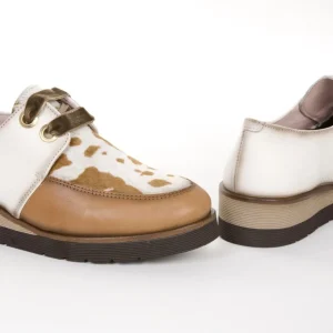 Calzaro Zapatos Con Cordones | Zapato Cordones Luka 2115 Cuero y Animal Print Cebra