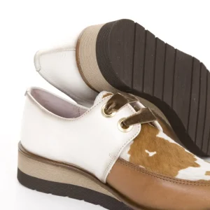 Calzaro Zapatos Con Cordones | Zapato Cordones Luka 2115 Cuero y Animal Print Cebra