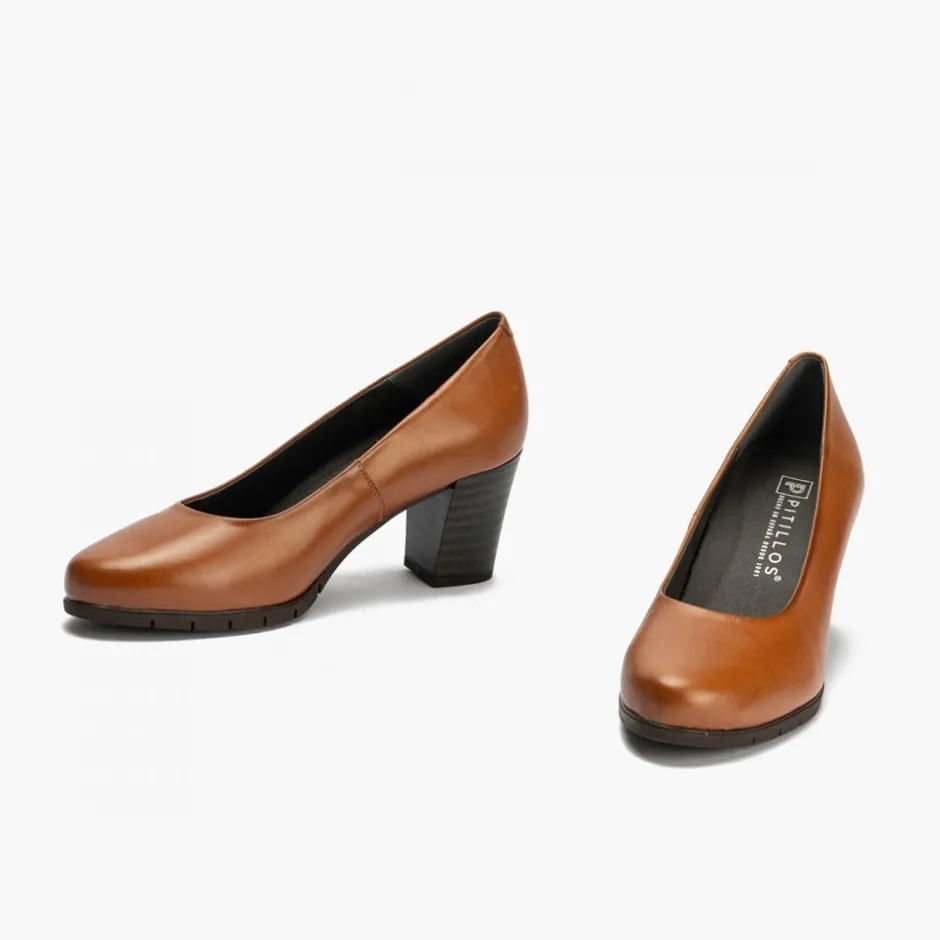 zapato_de_saln__tacn_alto_3-1.webp Calzaro Confort | Zapato de Salón 100 Tacón Alto Tapas Marrón Claro Cuero.