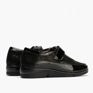 Calzaro Confort | Zapato Deportivo 10001 Velcro de Mujer Color Negro.