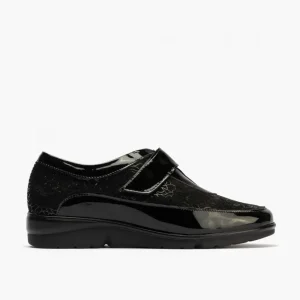 Calzaro Confort | Zapato Deportivo 10001 Velcro de Mujer Color Negro.
