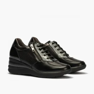 Calzaro Deportivas | Confort | Zapato Deportivo con Cremallera para mujer 5460 color Negro