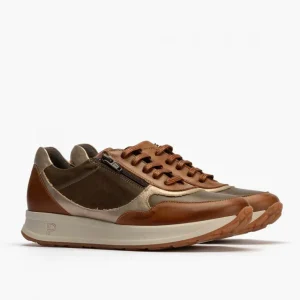 Calzaro Deportivas | Confort | Zapato Deportivo con Cremallera para Mujer 10205 Color Cuero.
