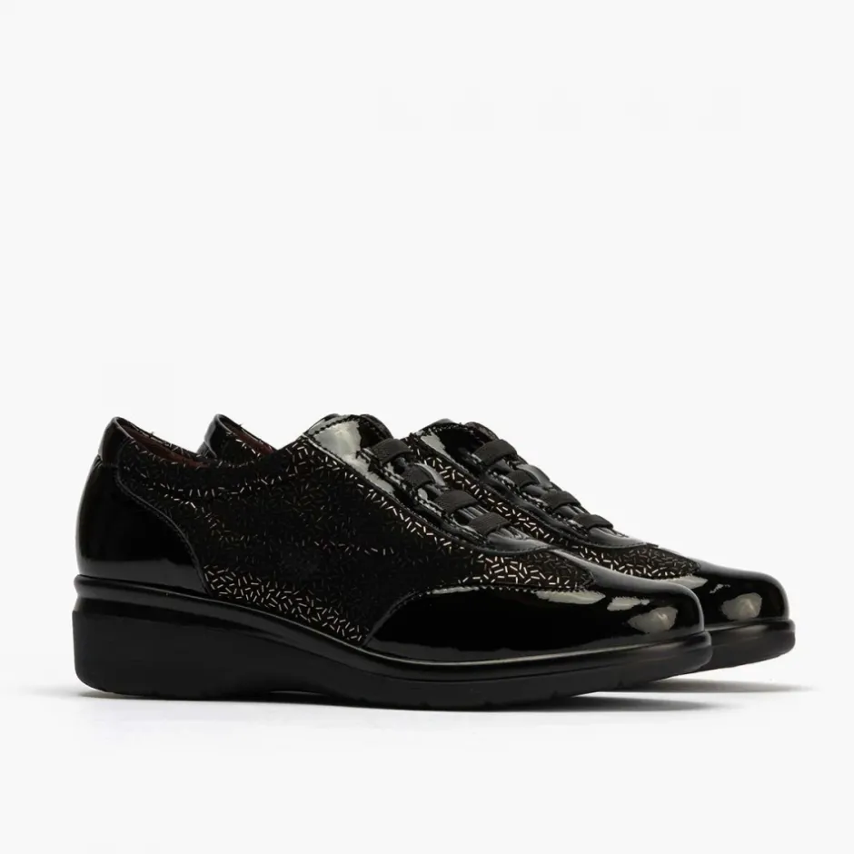 zapato_deportivo_elsticos_4.webp Calzaro Confort | Zapato Deportivo Elásticos de Mujer 10022 Color Negro.
