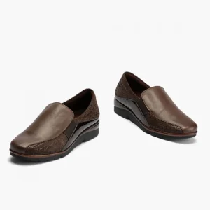 Calzaro Confort | Zapato Manoletina Gucci Elásticos 10000 Color Marrón.