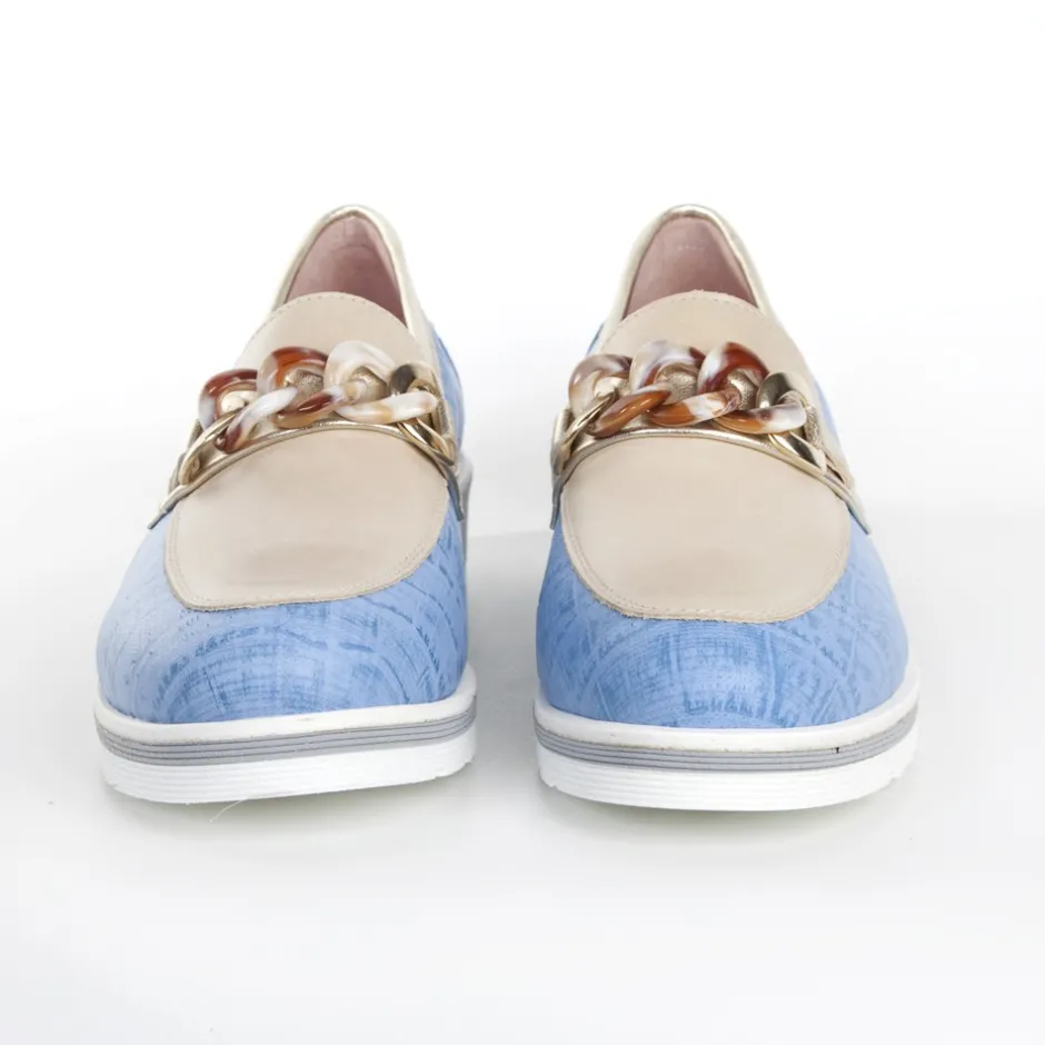 zapato_mocasn_noelia_care_3.webp Calzaro Mocasines | Zapato Mocasín Noelia Carey Cadena Celeste y Taupe.