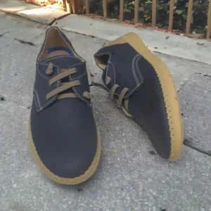 Calzaro Zapatos Con Cordones | Zapato Nobuck 4092 Azul Marino Cordones Elásticos