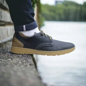 Calzaro Zapatos Con Cordones | Zapato Nobuck 4092 Azul Marino Cordones Elásticos