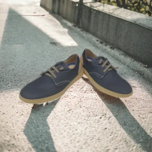 Calzaro Zapatos Con Cordones | Zapato Nobuck 4092 Azul Marino Cordones Elásticos