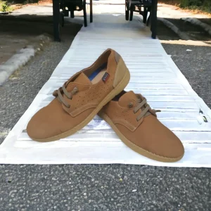 Calzaro Zapatos Con Cordones | Zapato Nobuck 4092 Nuez Marrón Cordones Elásticos