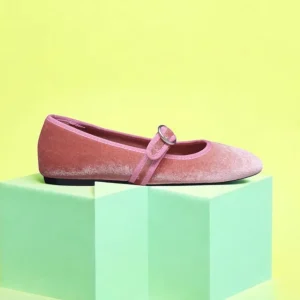 Calzaro Zapatos De Tac贸n | Bailarinas | Zapato Plano Con Una Pulsera Ancha 535 Rosa Palo.
